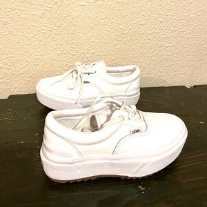 Stacked leather Vans platform